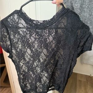 Chic Black Lace Blouse